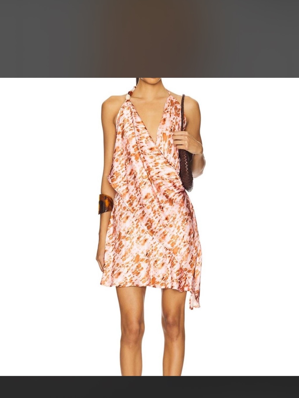 REVOLVE Orange and White Printed Mini Dress